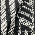 Tissu Jacquard Géométrique Noir Blanc Tricot Viscose/Polyester